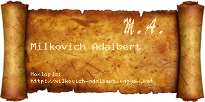 Milkovich Adalbert névjegykártya
